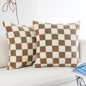 16 x 16” checkerboard patterned pillow cases